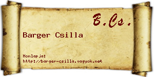 Barger Csilla névjegykártya
